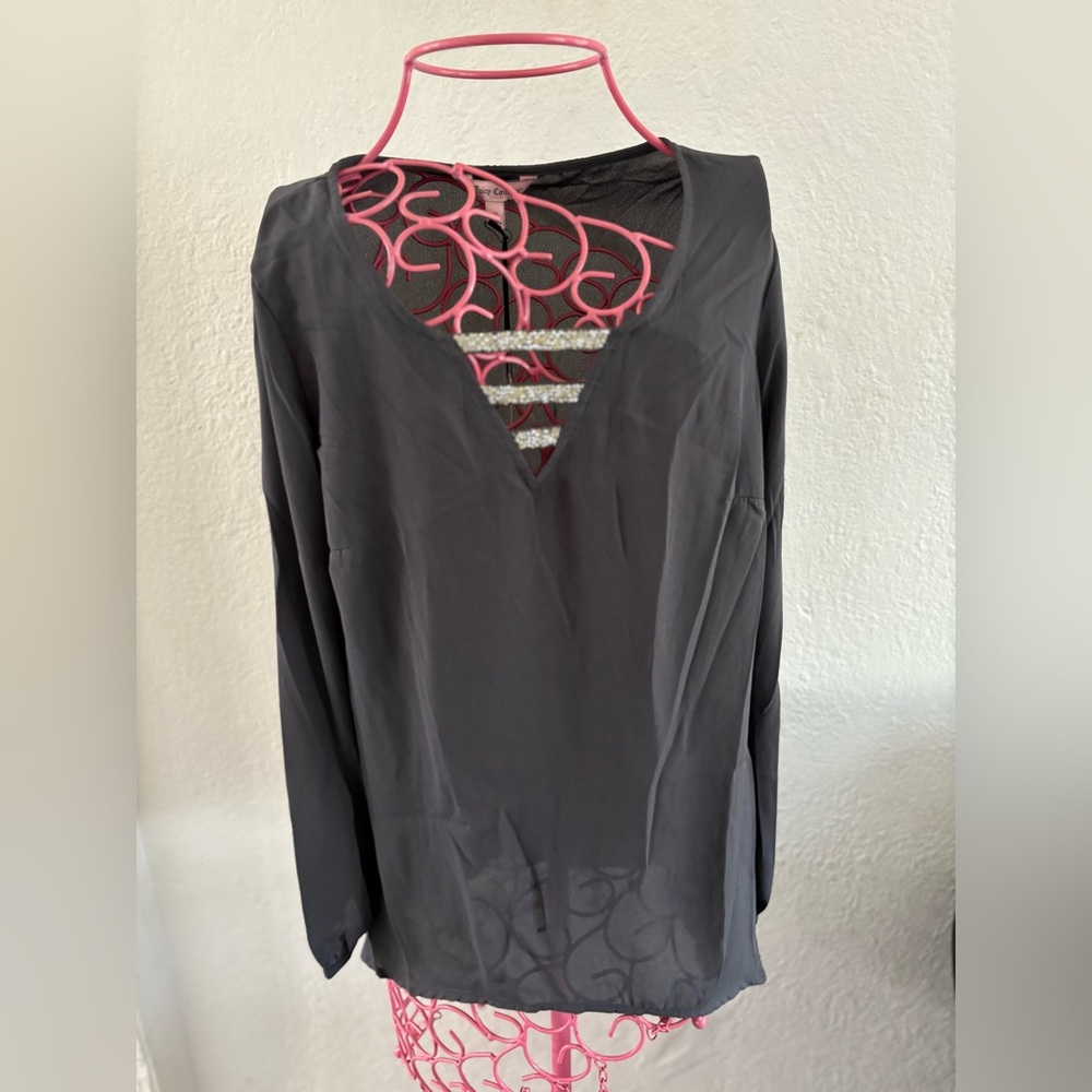 Juicy couture, long sleeve sheer blouse